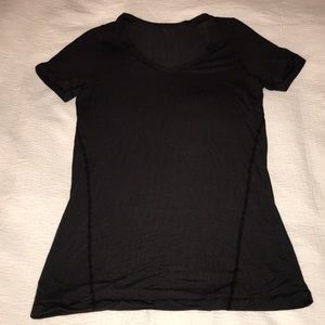 Lululemon sheer striped black tee